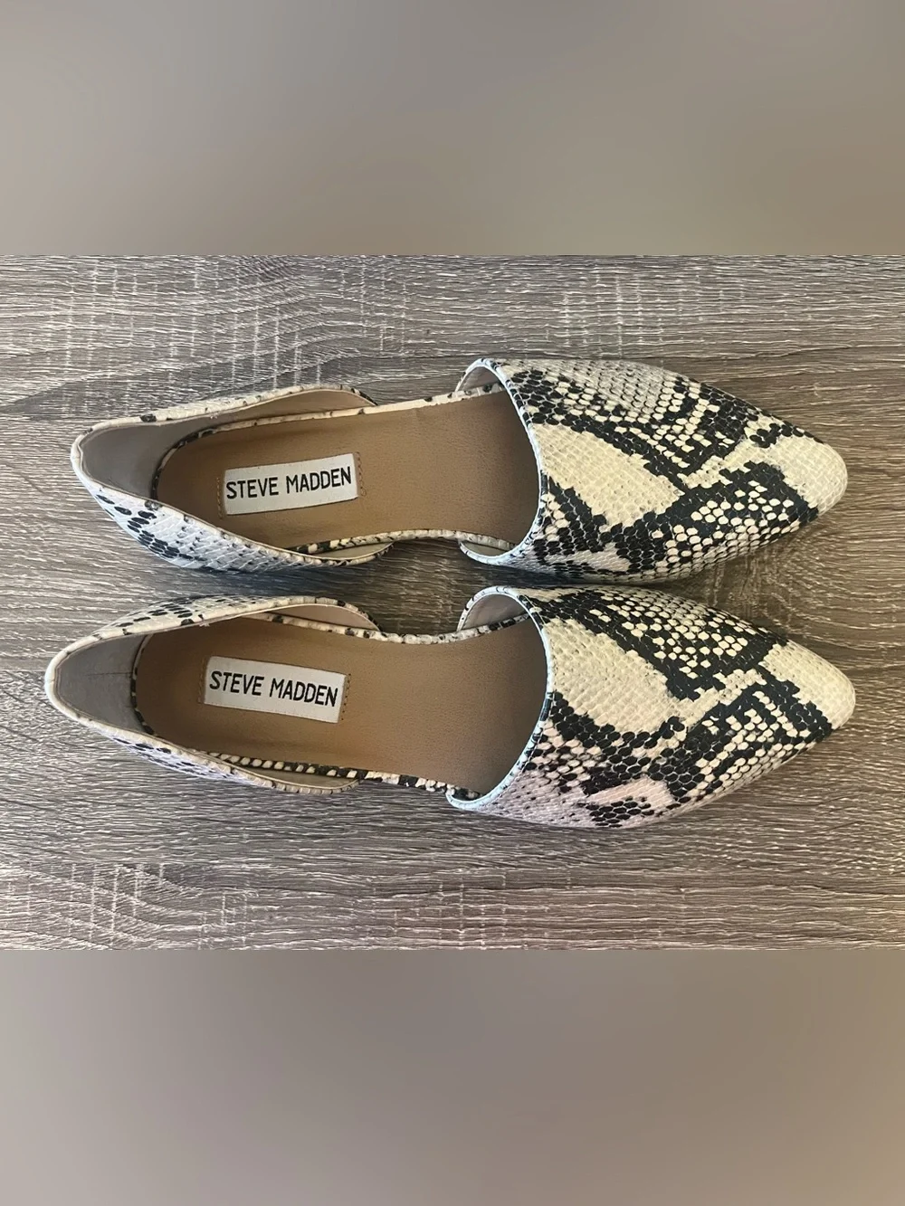 Steve Madden Talent d'Orsay Flats Snake Print Women's Size 7.5
